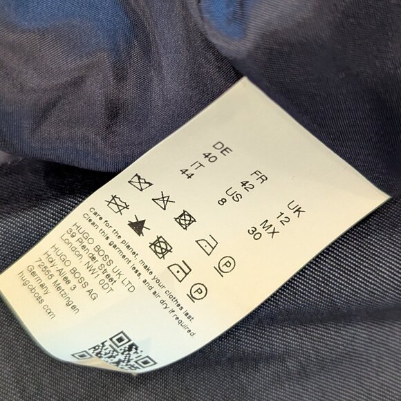 NWT BOSS Delibea Women's Sleeveless Button Front Dress in Virgin Wool Blue 8 - Picture 11 of 12